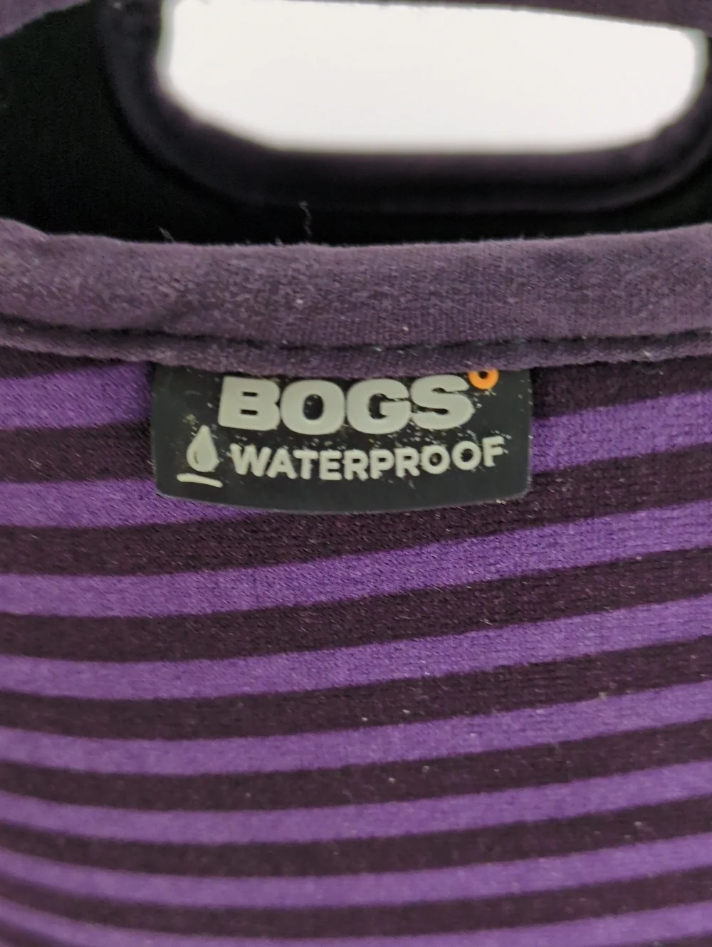Bogs Waterproof Winter Rain Boots Purple Floral Striped Youth 6 / EUR 39